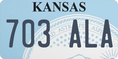 KS license plate 703ALA