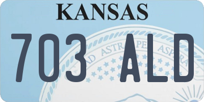KS license plate 703ALD