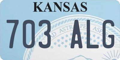 KS license plate 703ALG