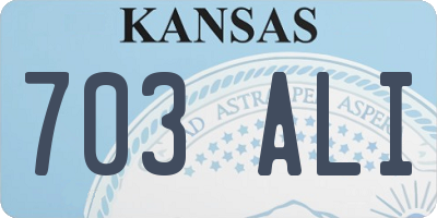 KS license plate 703ALI
