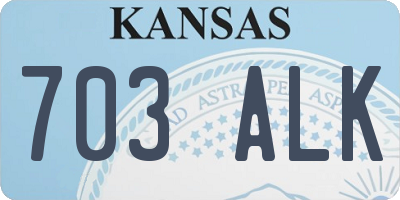 KS license plate 703ALK