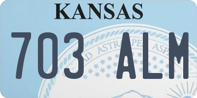 KS license plate 703ALM
