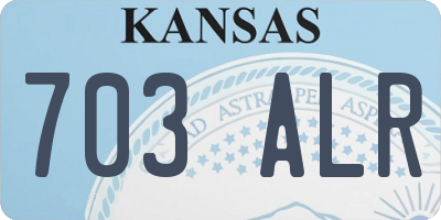 KS license plate 703ALR