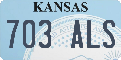 KS license plate 703ALS
