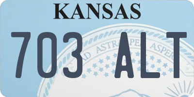 KS license plate 703ALT