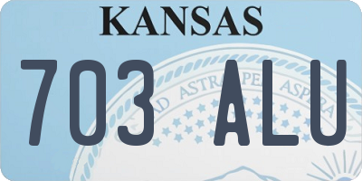 KS license plate 703ALU
