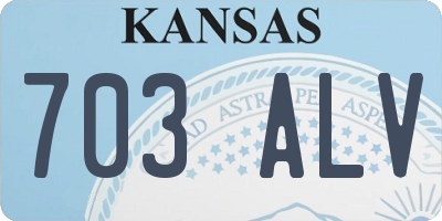 KS license plate 703ALV