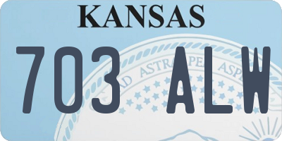KS license plate 703ALW