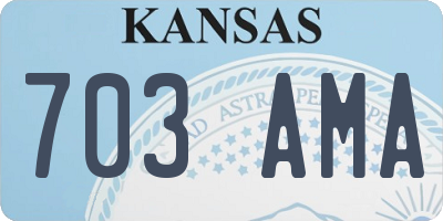 KS license plate 703AMA