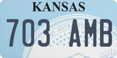 KS license plate 703AMB