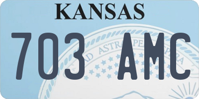 KS license plate 703AMC