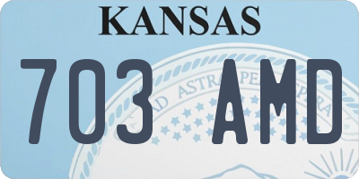 KS license plate 703AMD