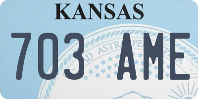 KS license plate 703AME