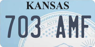 KS license plate 703AMF