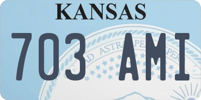 KS license plate 703AMI