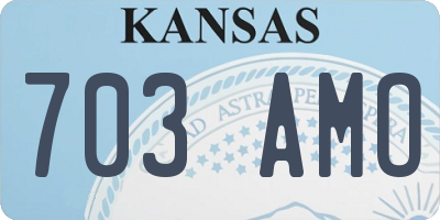 KS license plate 703AMO