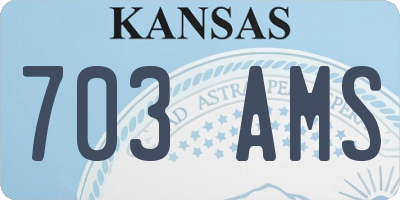 KS license plate 703AMS