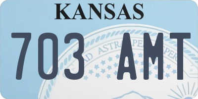 KS license plate 703AMT