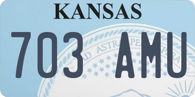 KS license plate 703AMU