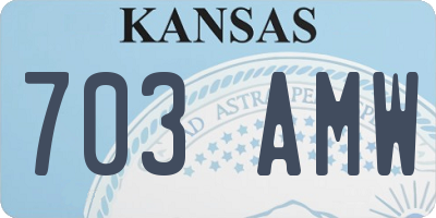 KS license plate 703AMW