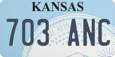 KS license plate 703ANC