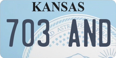 KS license plate 703AND