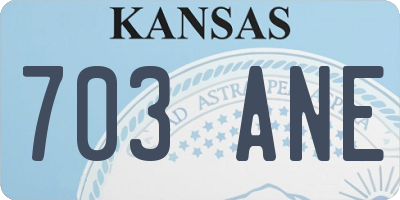 KS license plate 703ANE