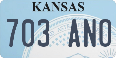 KS license plate 703ANO