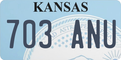 KS license plate 703ANU