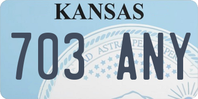 KS license plate 703ANY