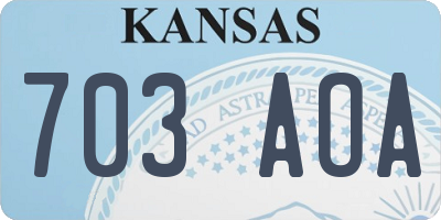 KS license plate 703AOA