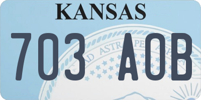 KS license plate 703AOB