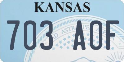 KS license plate 703AOF