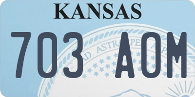 KS license plate 703AOM