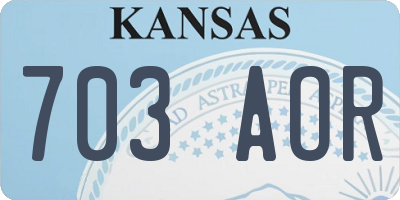 KS license plate 703AOR