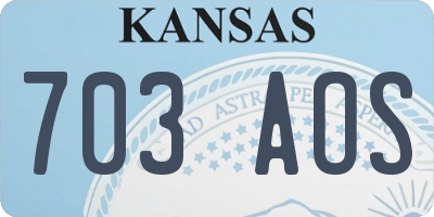 KS license plate 703AOS