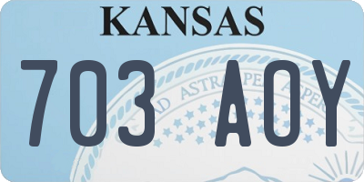 KS license plate 703AOY