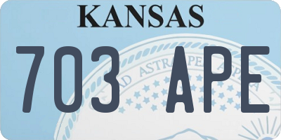 KS license plate 703APE