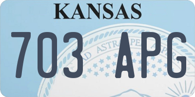 KS license plate 703APG