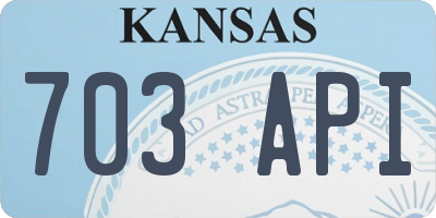 KS license plate 703API