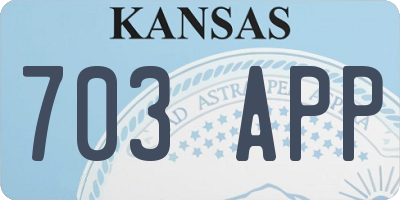 KS license plate 703APP