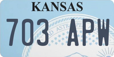 KS license plate 703APW