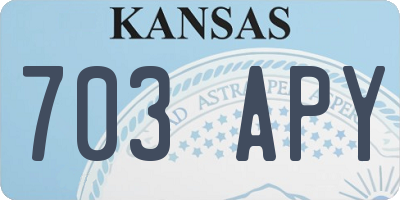 KS license plate 703APY