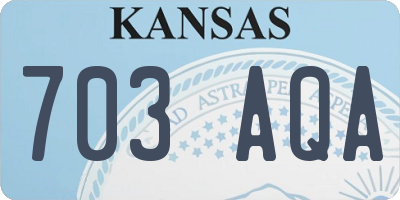 KS license plate 703AQA