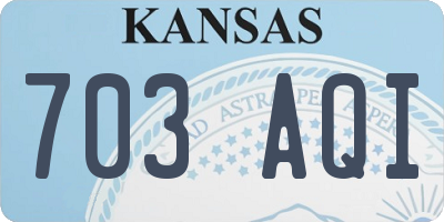 KS license plate 703AQI