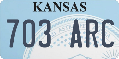 KS license plate 703ARC