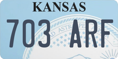 KS license plate 703ARF