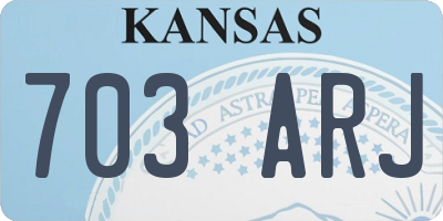 KS license plate 703ARJ