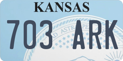 KS license plate 703ARK