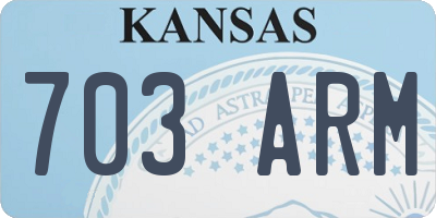 KS license plate 703ARM